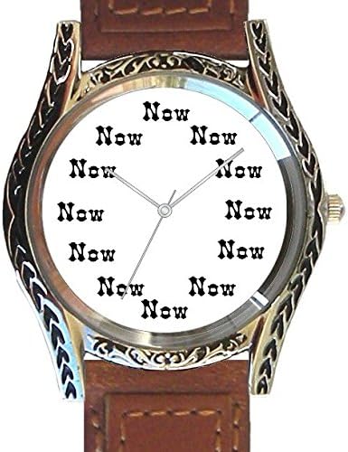 "NOW" Is The Time On The Western Style Watch With Brown Western Style Strap