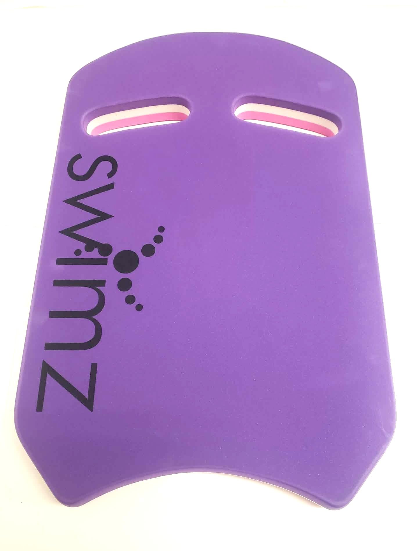 Swimz Senior Club Kickboard - Purple/White/Pink - EVA Foam, Ergonomic Hand Grips, 43×28cm – Swimming Training Aid for Adults & Teens