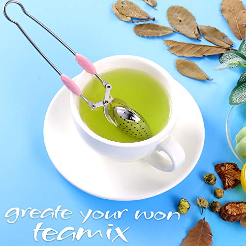 Senbowe 3 Pack Stainless Steel Tea Infuser Tea Strainer, Tea Infuser Threaded Connection Stainless Steel with Silicone Handle to Brew Loose Leaf Tea& Herbal Teas- Great Gift for Tea Lovers