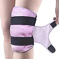 NEWGO Ice Pack Knee Ice Pack Wrap for Knee Replacement Surgery, Reusable Gel Cold Pack Knee Icing Wrap Around Entire Knee for Knee Injuries, Meniscus Tear, ACL, Swelling - Purple