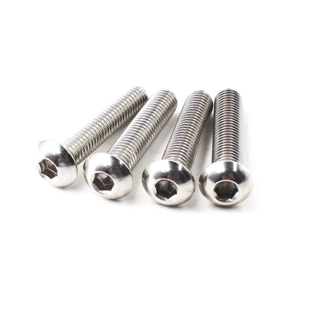 M6x20 Button Head Hex Socket Drive Screws 304 Stainless Steel Button Head Cap Screws (Pack of 50)