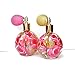 Large Glass Empty Perfume Bottle Atomizer with Sprayer Bulb and Painted Pink Roses