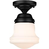 Z-Lite 735F10-MB Vaughn Flush Mount, 1-Light 60 Watts, Matte Black