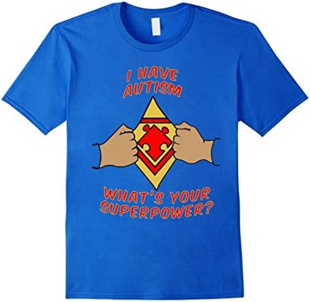 Men's Autism Awareness T Shirt Super Hero Puzzle Piece T-shirt Large Royal Blue
