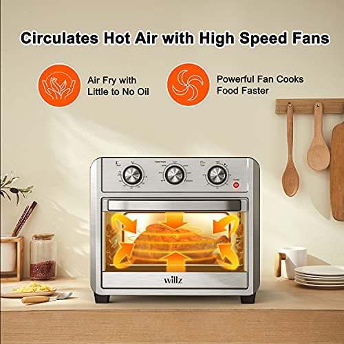Willz 6in1 Air Fryer Toaster Oven, Countertop Convection Oven Combo