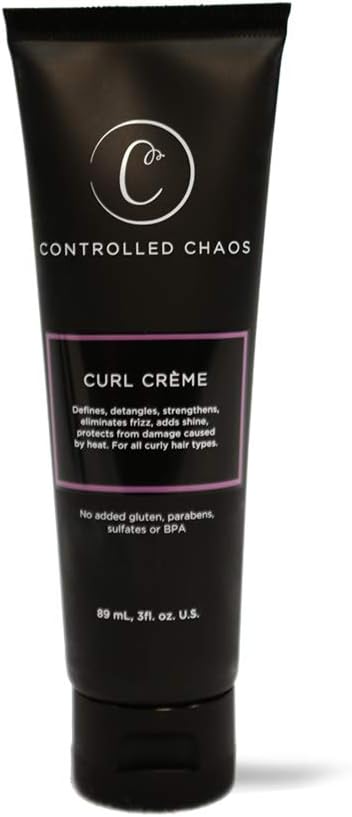 Controlled Chaos As Seen on Shark Tank Curl Defining Cream for All Hair Types to Add Smoothness and Control Curly, Anti-frizz and Wavy Hair, Sulfate-Free Curl Cream (3oz)