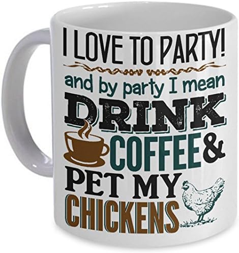 Funny Chicken Coffee Mug - Drink Coffee and Pet My Chicken Mug Cup - Printed in USA PicksPlace