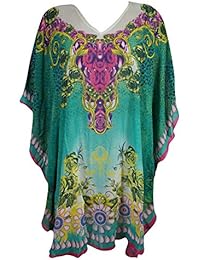 Mogul Women Short Caftan Dress Leave Me Wild Swimsuit Cover Up