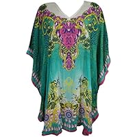 Mogul Women Short Caftan Dress Leave Me Wild Swimsuit Cover up