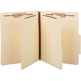 Staples Paperboard Classification Folder, Letter, 2 Div, 10/Box | 2/5-cut top tab in manila for durable organization of case files.