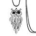 Modogirl Summer Owl Long Pendant Necklace for Women(grey)