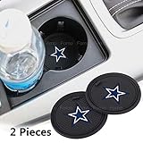2 Pack 2.75 inch for Oakland Raiders Car Interior Accessories Anti Slip Cup Mat for All Vehicles (Dallas Cowboys)