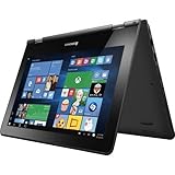 2016 Newest Lenovo Flex 3 2-in-1 11.6 inch HD Touch-Screen Convertible Laptop ( Intel Celeron processor N3050, 4GB, 500GB HDD, No DVD, Bluetooth, Webcam, WiFi, HDMI, Windows 10 ) - Black