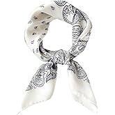 JERLA Silk Feeling Scarf Medium Square Satin Head Scarf hair scarf for Women 27.5 × 27.5 inches