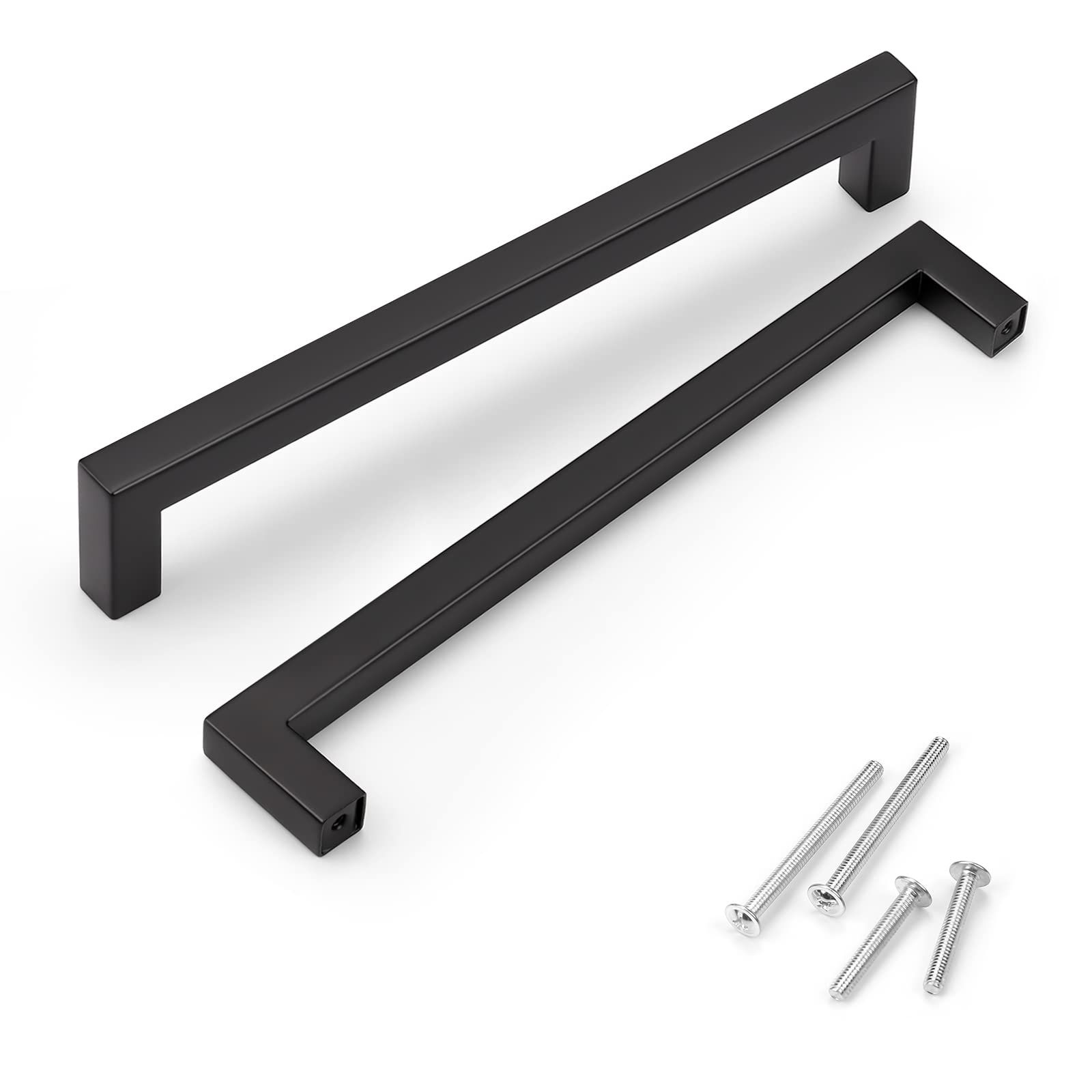 Photo 1 of KNOBWELL 30 Pack 7-9/16" Black Cabinet Pulls, Modern Dresser Drawer Handles Matte Black, 8" Overall Length Kitchen Cupboard Handles