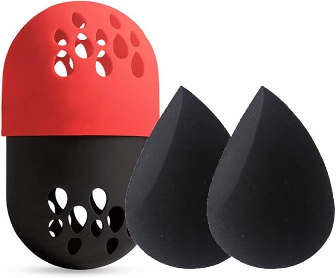 Coshine Makeup Sponge Travel Case+ 2pcs Soft Blender Makeup Sponges