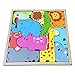 Portland Puzzle Co. - 3D Wooden Animal Jigsaw Puzzle Set & Play Pieces with wooden Assembly Tray - Animal Kingdom Theme - Fun, Educational & Interactive