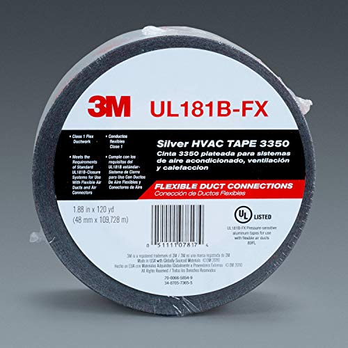 3M TALC Metallized Flexible Duct Tape 3350, Silver, 48 mm x 109.6 m, 3.1 mil - Thumbnail 2