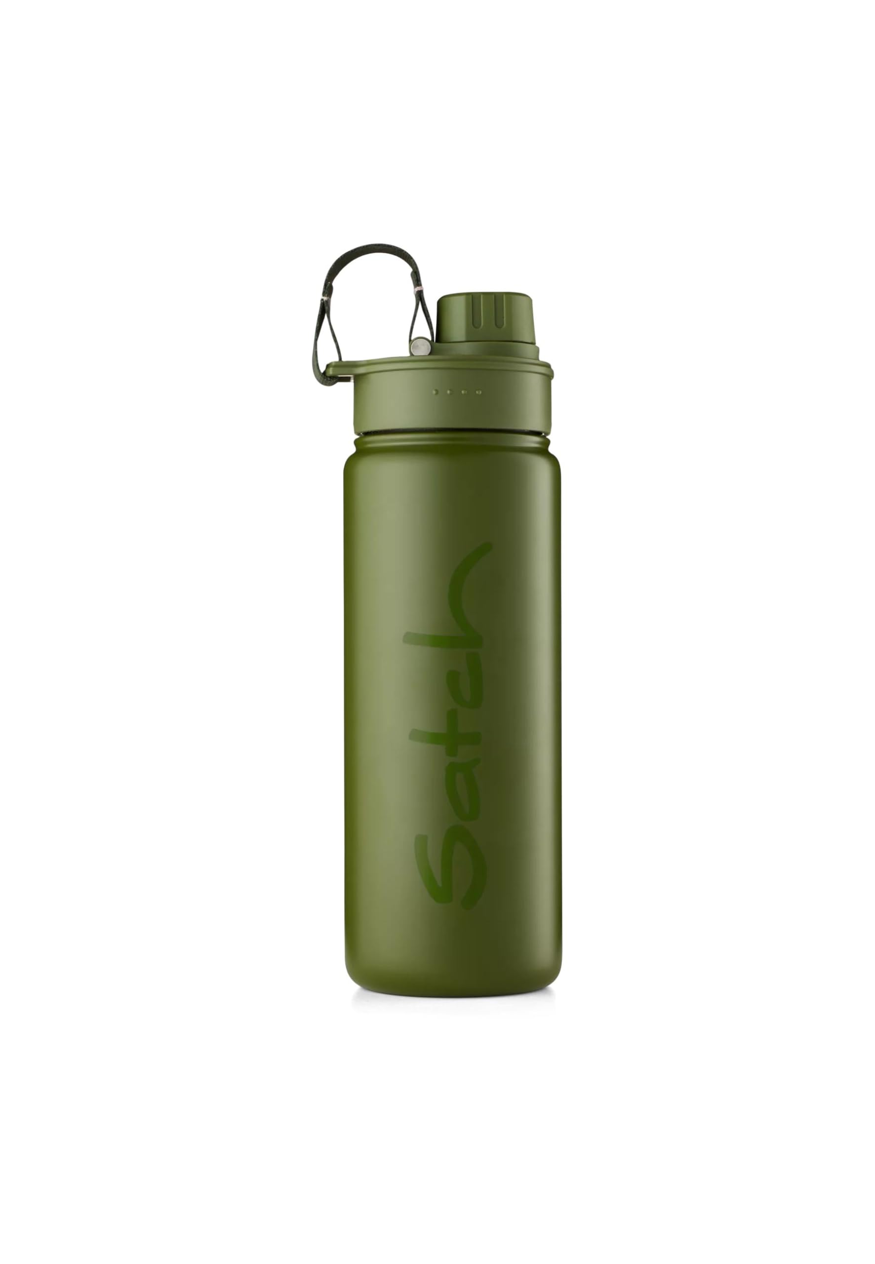 satch Drinking Bottle Water Bottles Made of Stainless Steel, BPA-Free, 0.5 L, Leak-Proof and Suitable for Carbonated Drinks, for Hot and Cold Drinks, Olive