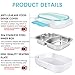 Portable Food Warmer - 3 Compartments Electric Lunch Box - Stainless Steel Spoon Fork -110 12v Heated Lunch Box With Car Adapter - Insulated Leakproof Hot Lunch Containers For Adults Kid Truck Driver