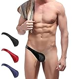 Binmer(TM)Sexy Half Thong Bulge Pouch Underwear Men One Side Jockstrap Briefs Bikini (Black)