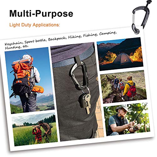 image for Unijoy Carabiner Clips, 4 Pack, 12KN Heavy Duty Wiregate Carabiners fo