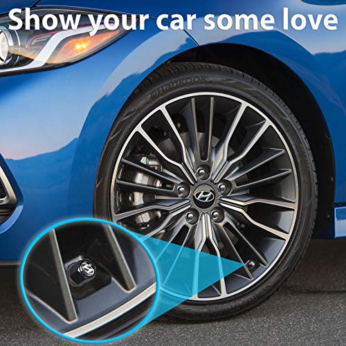 Custom Tire Valve Stem Caps (35 Vehicle Models) Anti-Theft Hexagon Design | Car, Truck, SUV | Leakproof, Airtight, Dustproof Seal | All-Weather, Lock Tight Fit (for Hyundai Vehicles)