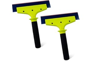 NEWISHTOOL 2 Pack Rubber Squeegee with Nylon Handle for Water Removal, Glass Cleaning, PPF Installing and Window Film Application (8-Inch Blade with Long Handle)
