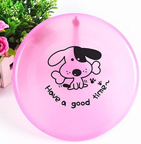 Dog Frisbee - Pink - Cute Pet Flying Disc, Tooth Resistant, Outdoor Training, Fetch Toy - 8"