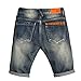 P2U Men's Regular Fit Ripped Straight Denim Shorts