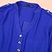 Bestnow Women's Spring Summer Chiffon V-neck Sleeveless Pocket Blouse Shirt Tops (XL, Blue)