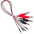 SparkFun Alligator Clip with Pigtail (30cm, 4 Pack, Black, Male-to-Male, Electronic Testing Cables)