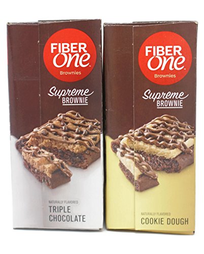 General Variety Pack - Fiber One Supreme Brownies (5.65 oz) - Triple Chocolate, Cookie Dough