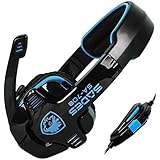 SADES SA-708 Stereo Gaming Headphone Headset with Microphone (Blue)