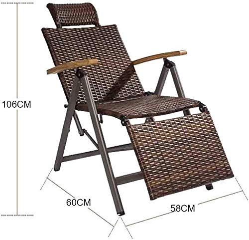 Liegestuhl Sonnenliege Gartenliege Lounge Sessel Klappbarer Innen-Sonnenliegen im Innenbereich Wicker Rattan… – Bild 4