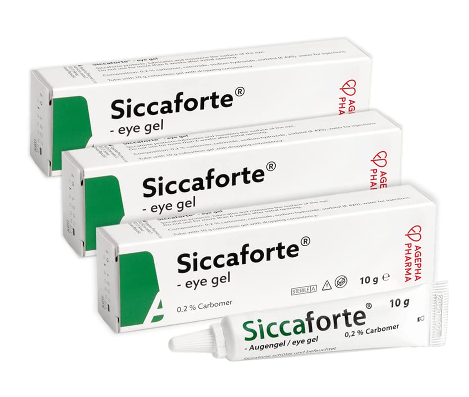 Siccaforte Eye Gel with Carbomer | Smooth, Moisturizing and Healing for Fresh Eyes | Soothing Irritated and Sore Eyes | Comfortable on Eyes for Day Time Use | Long Term Relief (3 x 10 g) โ image 1