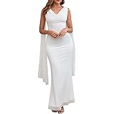 Parthea Women's Summer Formal Wedding Guest Dresses Sleeveless Backless Long Elegant Evening Party Maxi Bodycon Dress