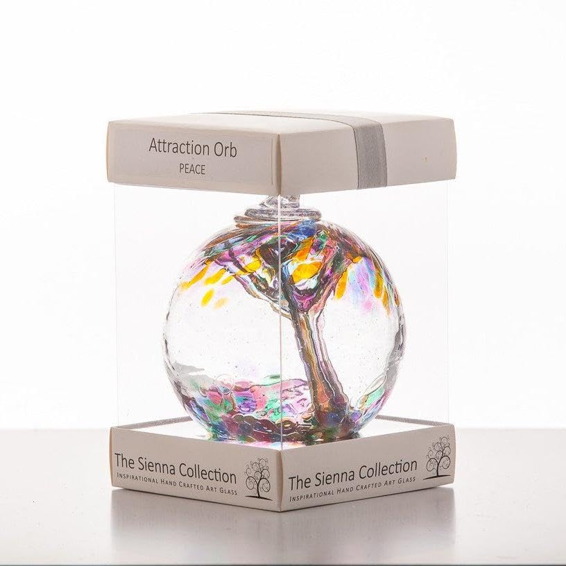 Attraction Orb – Peace Glass Ornament – Handcrafted Keepsake for Tranquility & Serenity, Unique Gift for Calmness & Positive Energy