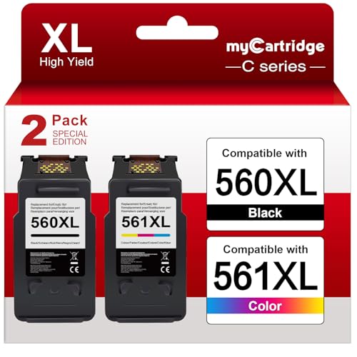 560 561 patronen Kompatibel für Canon 560 561 patronen Multipack für Canon pixma TS5350i TS5350 TS5351 TS5352 TS5353 TS7450 TS7451 Drucker（Schwarz，Far