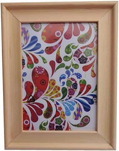 Duolaisu Wooden Table Top Picture Frame ,8.9 by 7-Inch Matted Opening to Display 5 by 7-Inch Photo Without Mat. (5x7, natural)