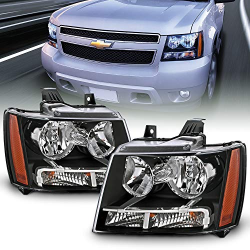 image for AmeriLite Black Replacement Headlights for Chevy Tahoe/Suburban/Avalan