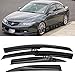 Extreme Online Store EOS Smoke Tinted JDM Style Side Window Visor Rain Guard - Made for and Compatible with Acura TSX 04-08 2004 2005 2006 2007 2008