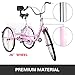 Bkisy Tricycle Adult 24” 1-Speed 3 Wheel Bikes for Adults Three Wheel Bike for Adults Adult Trike Adult Folding Tricycle Foldable Adult Tricycle 3 Wheel Bike Trike for Adults (Pink)thumb 2