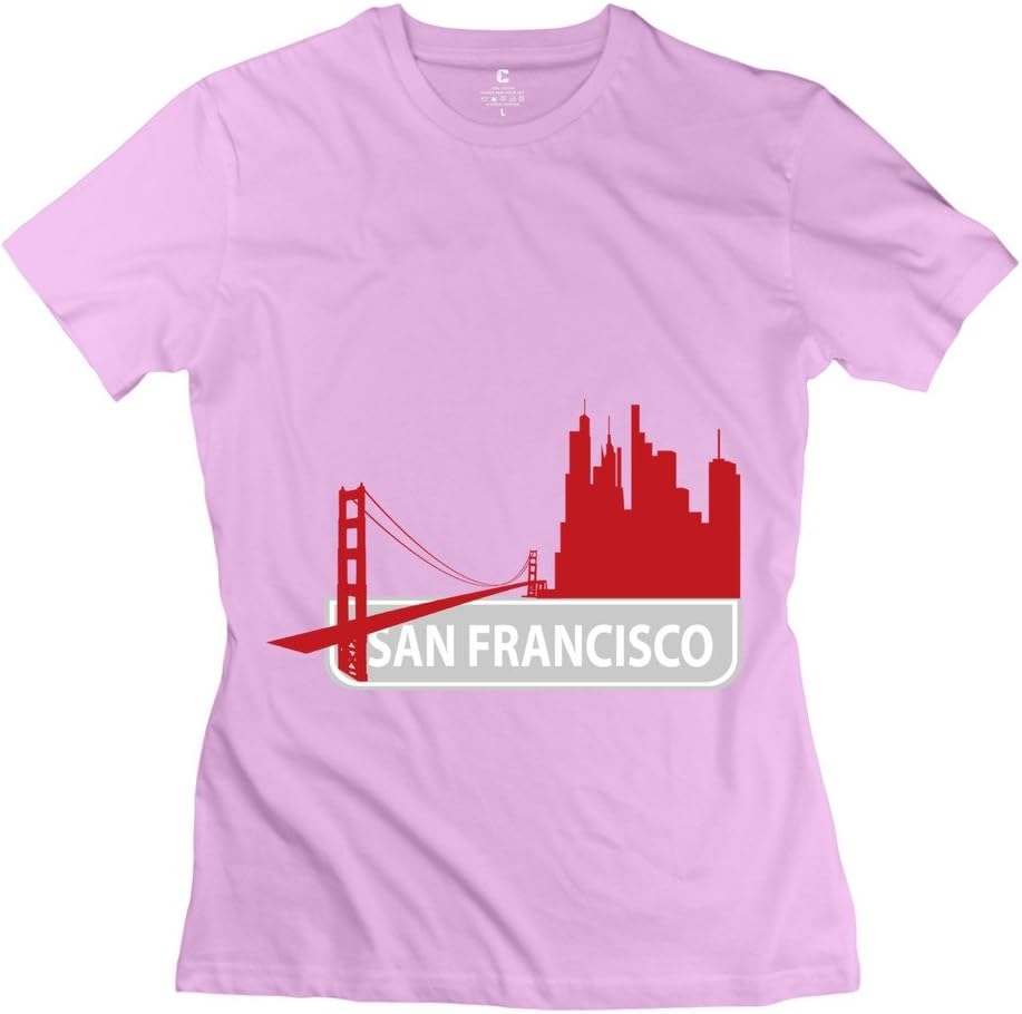 QDLQ Geek Sanfrancisco T Shirt - Woman's Casual T-shirts Pink