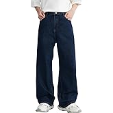 Y2k Baggy Jeans Men Women Loose Fit Hip Hop Jeans Vintage Casual Skater Pants Wide Leg Half Elastic Waist Denim Jeans