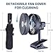 JISULIFE Clip On Desk Fan, Baby Stroller Small Clip Fan, Portable Mini Table Fan with 4000mAh Battery Operated [3-15 hours], USB Rechargeable, 4 Speeds, 360°Adjustable Fan for Office Bed Car-Blue