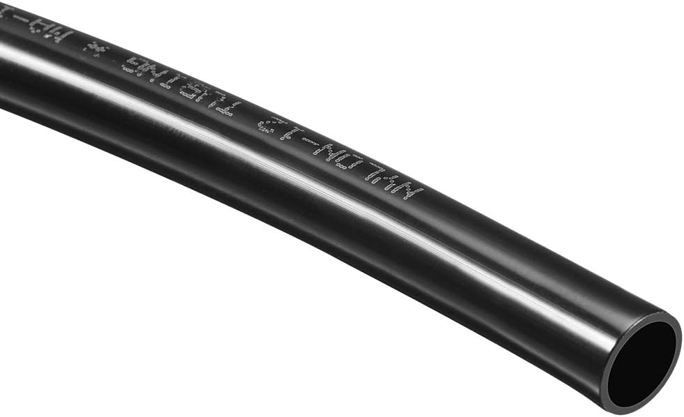 sourcing map Pneumatic Tubing, 10mm(3/8") OD x 8mm(5/16") ID Air Brake Tubing Nylon Air Line Hose 1m Black
