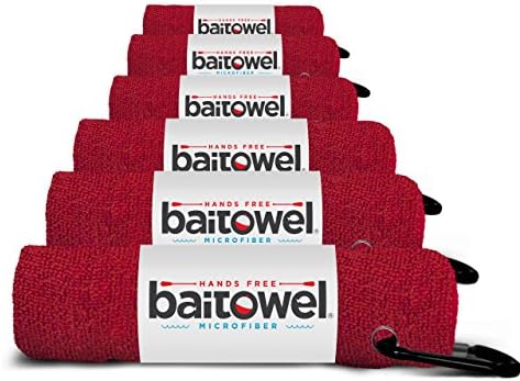 Bait Towel 6 Pack Red Microfiber, 16x16, Clip