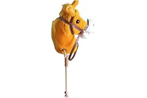 JWQFBC Kids Riding Toy Hobby Horse Plush Horse with Wooden Handle Rolling Wheels Realistic Sound Features for Kids Suitable f