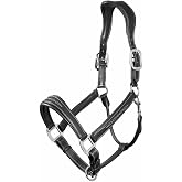 LeMieux Stitched Leather Halter - Horse Headcollar - Anatomically Shaped - Fully Adjustable